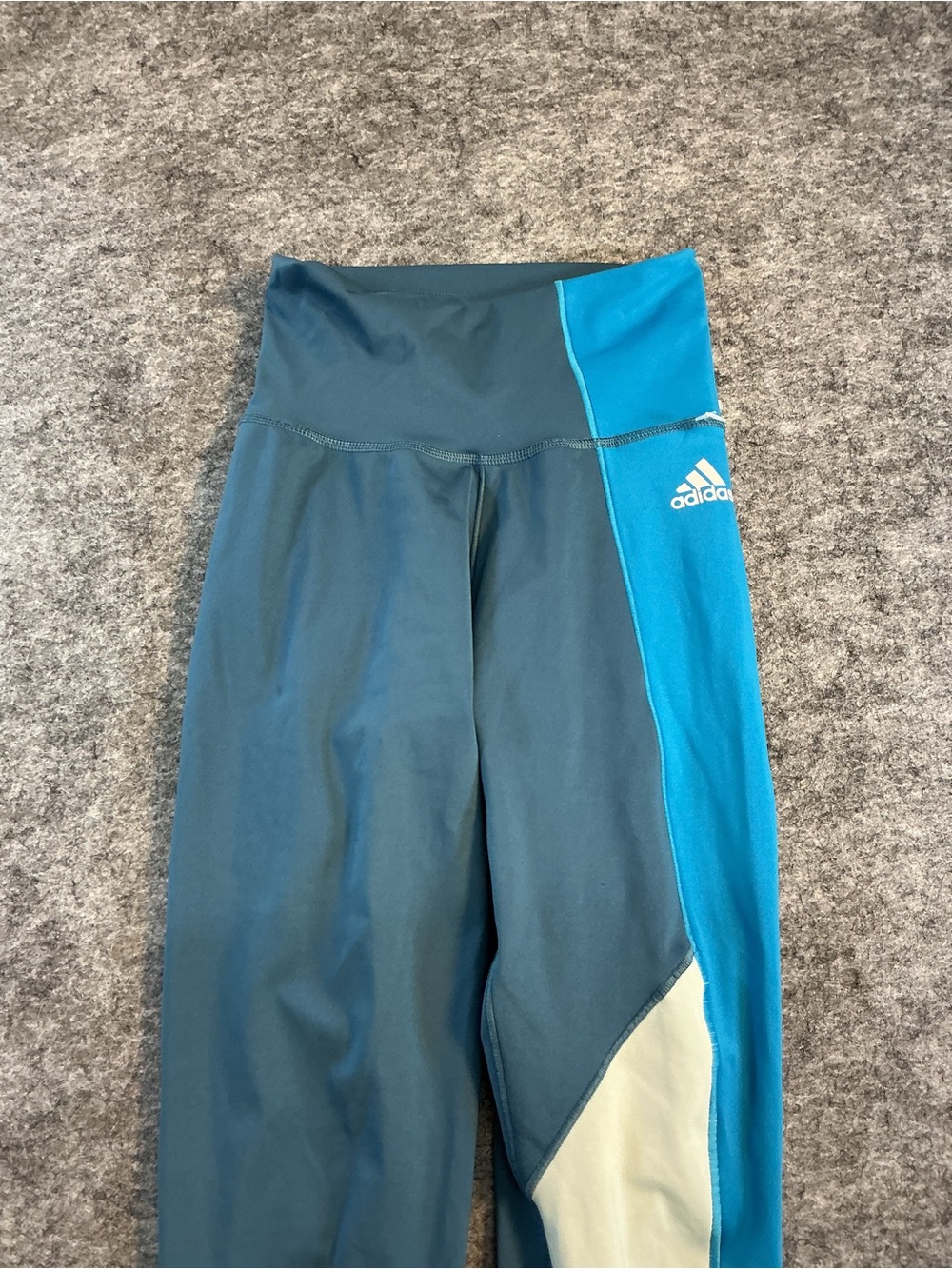 Adidas Colorblock Blue Hugh Rise Leggings Size XS - Picture 2 of 4